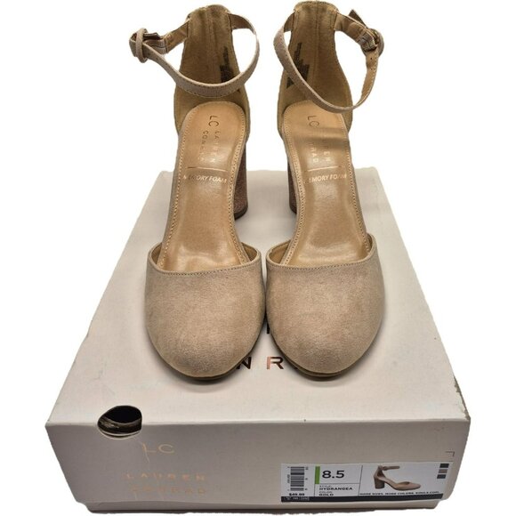 Lauren Conrad Hydrangea Womens High Heel Closed Toe Shoes Glitter Block Heel 8.5 - Picture 1 of 13